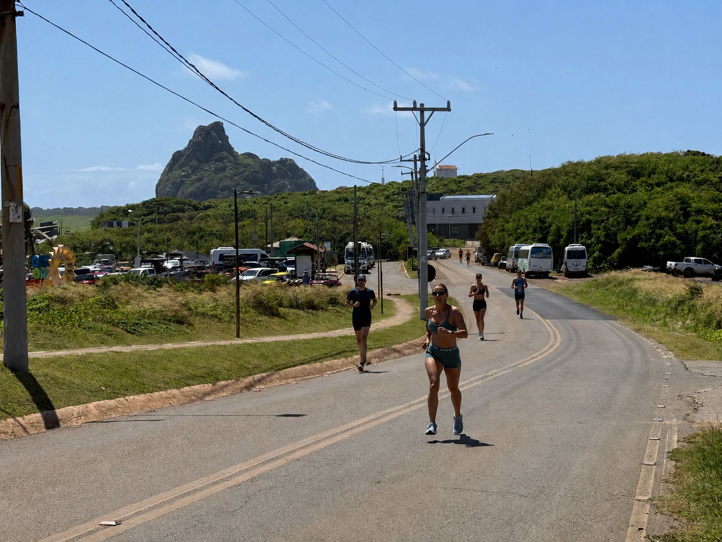 Corrida asfalto paisagem