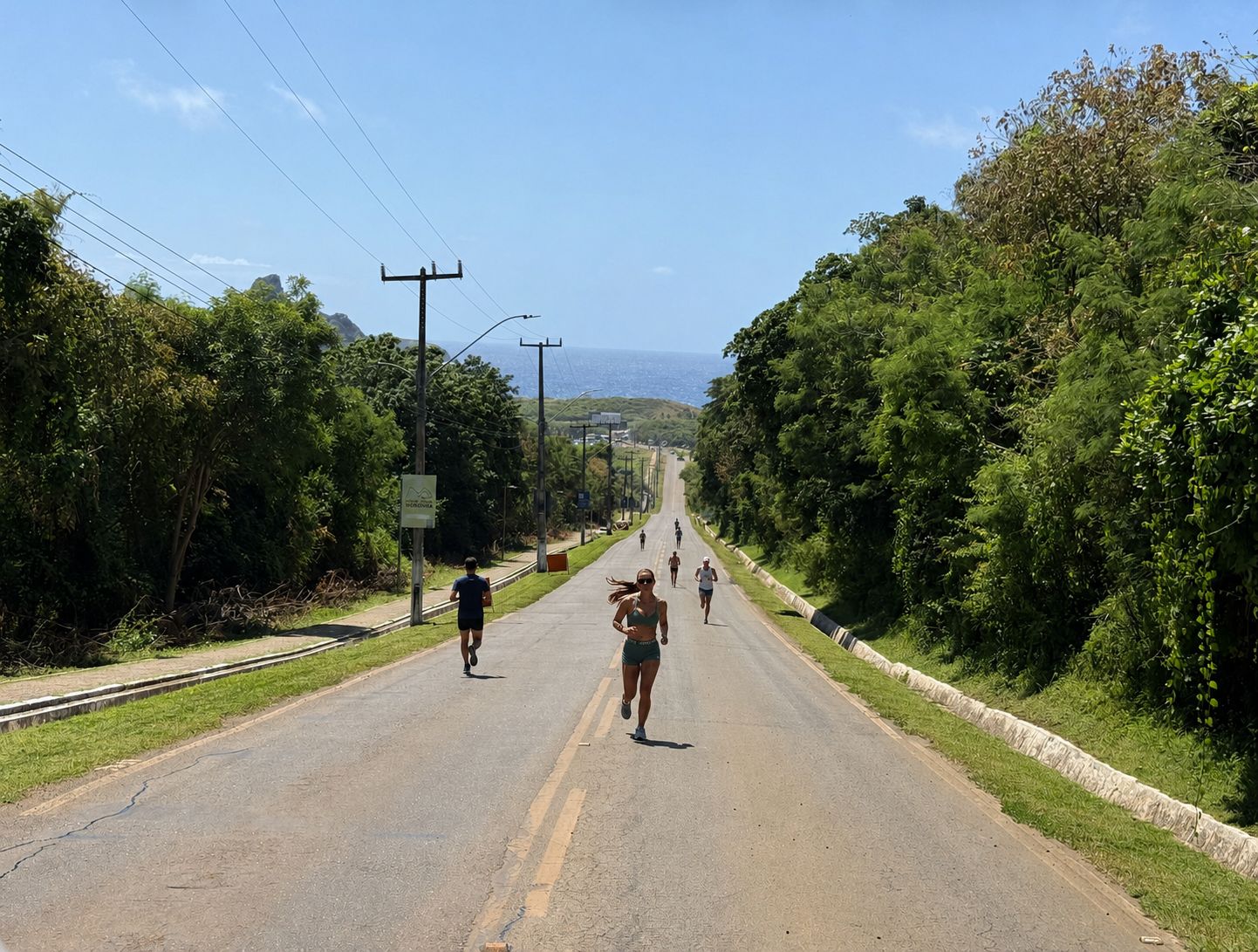 Corrida asfalto estrada longa