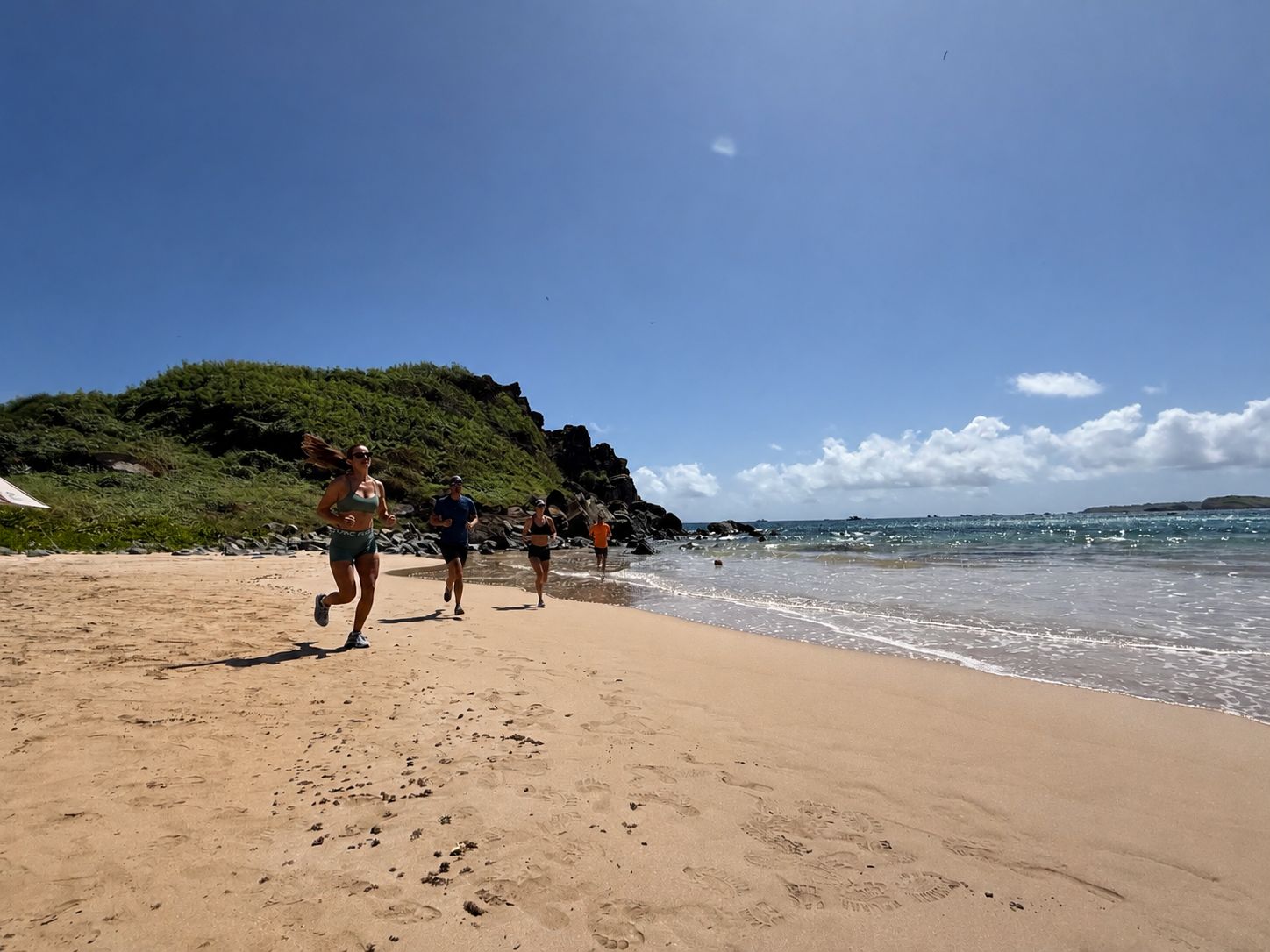 Corrida trilha praia