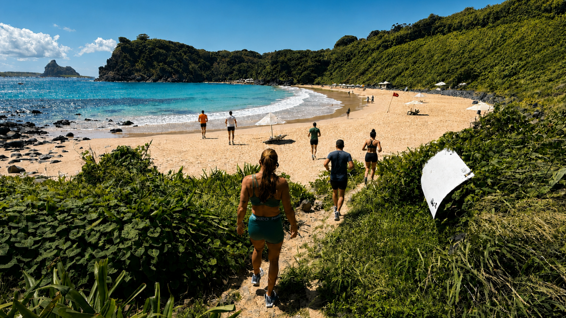 Corrida na trilha de Fernando de Noronha